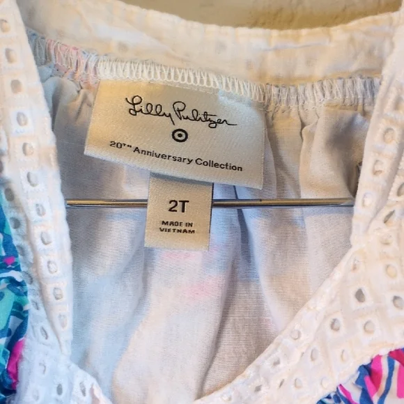 Lilly Pulitzer My Fans Dress 100% Cotton  kids 2T - Picture 2 of 5